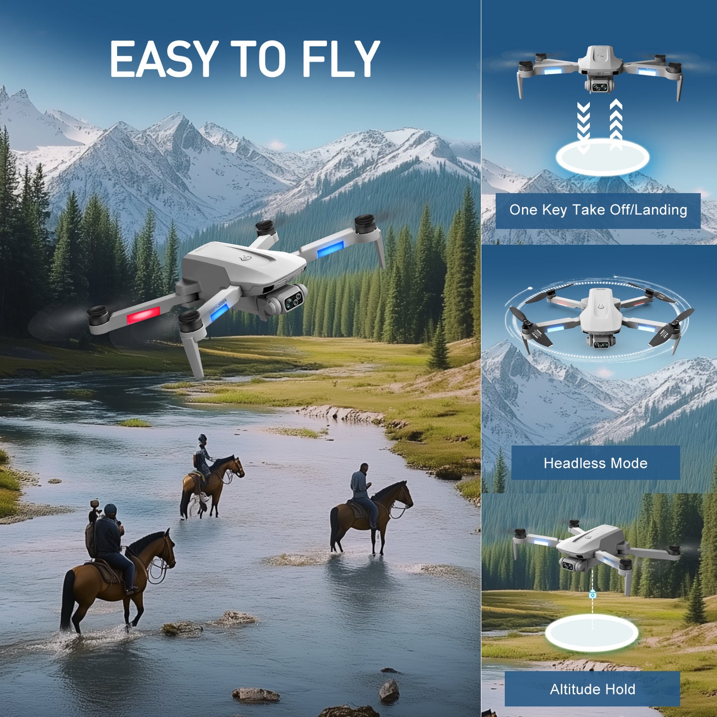 4DRC F8 RC Drone GPS 5G WIFI 4K Dual Camera Selfie FPV RC Quadcopter With 4.5 HD LCD Screen,Follow Me - DropOnline.co
