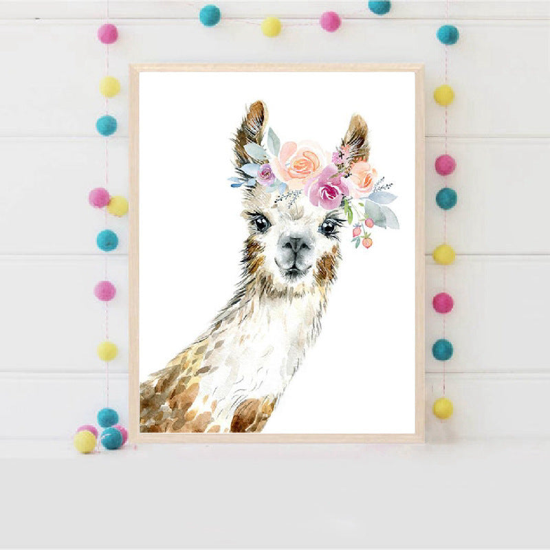 Modern Animal Alpaca Ins Print Poster - Trendy Bedroom Decor Wall Art for Contemporary Home - DropOnline.co