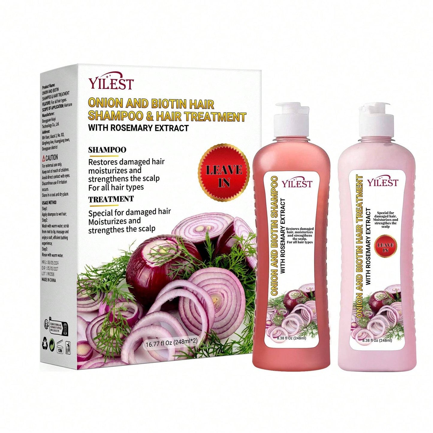 Onion Shampoo & Conditioner With Onion Extract And Vitamin E Cleanses And Reduces Oiliness, Suitable For All Hair Types-Selling On Ebay Is Prohibited - DropOnline.co