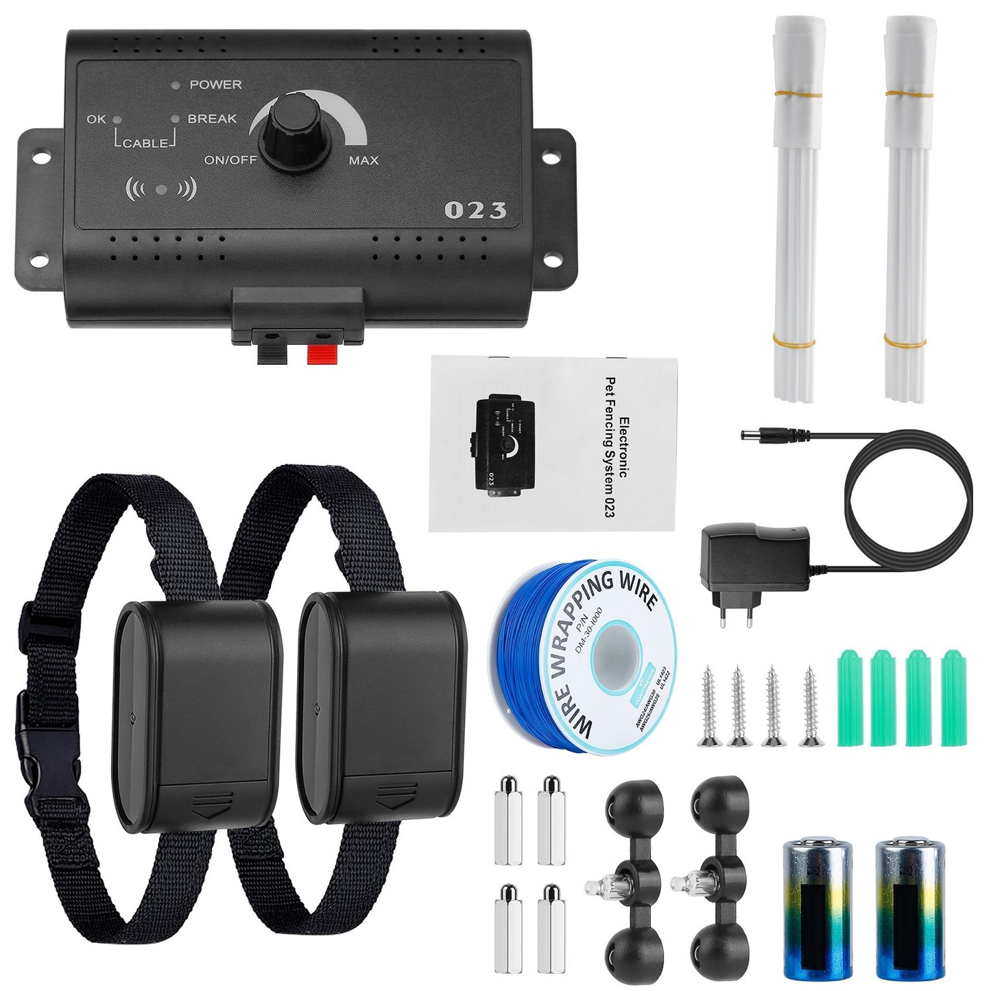 1Set Electric Dog Fence System Pet Tone Shock Boundary Containment Water Resistant Collar Receiver For Small Medium Large Dog - DropOnline.co