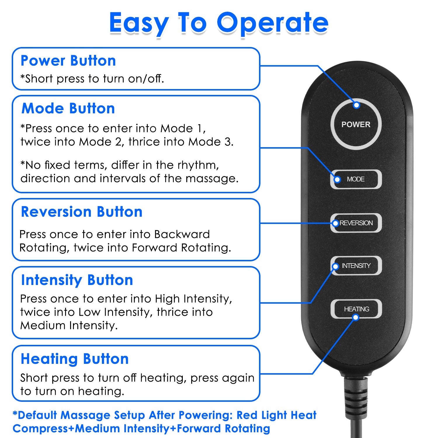 1Pc Shiatsu Foot Massager With Heat Foot Calf Thigh Arm Massager Machine With 3 Modes 3 Intensity Levels Gifts For Mom Dad Lover - DropOnline.co