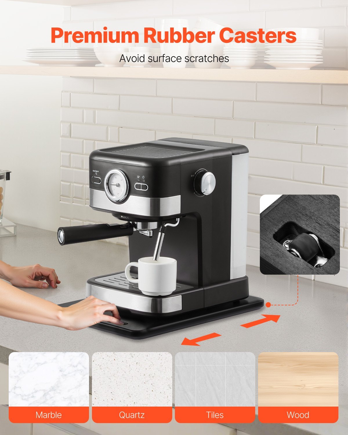 Appliance Slider 14 X 9.5 In Sliding Tray For Coffee Maker Black - DropOnline.co