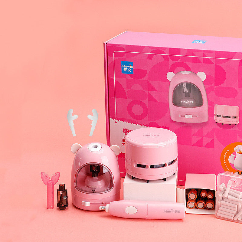 Electric Pencil Sharpener Pencil Sharpener Student Stationery Set - DropOnline.co