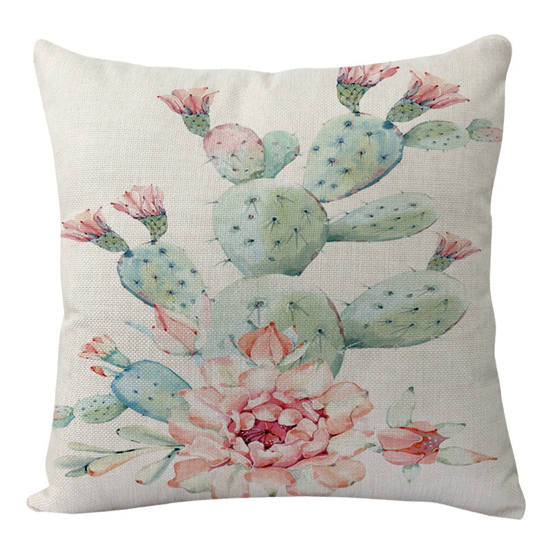Flowers And Birds Flowers Flax Pillow Car And Sofa Cushion Lumbar Pillow - DropOnline.co