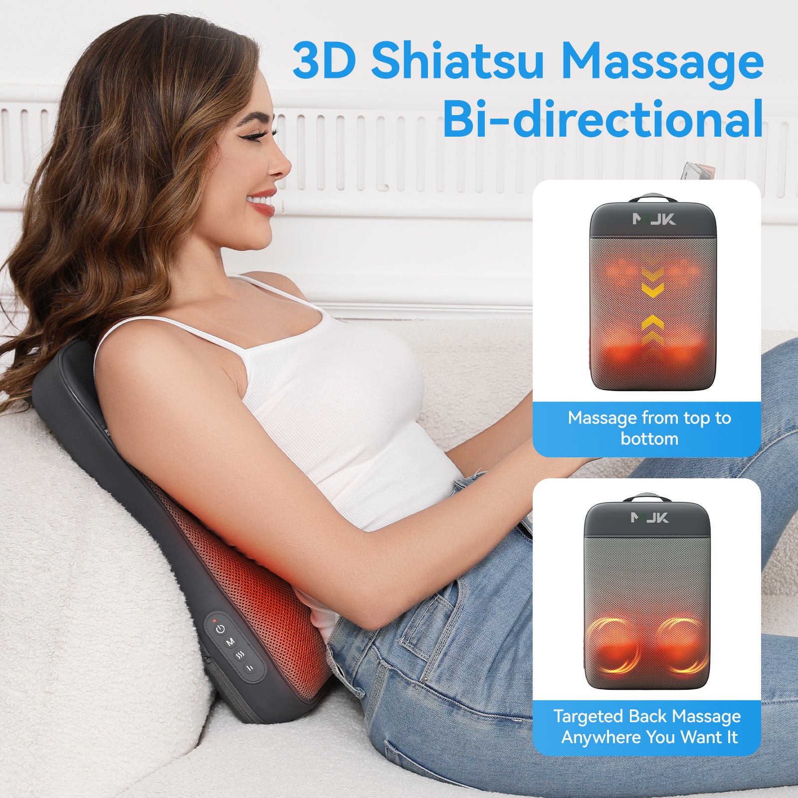 Short Walk Cushion Massager, Kneads And Heats The Waist And Back, Suitable For Office And Home Use, Portable Multi-functional Massage Device - DropOnline.co