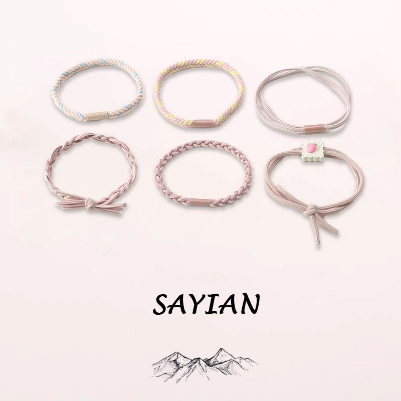 6 Pcs Scrunchies - Soft, Stretchy, And Detachable Hair Ties For Ponytails, Hair Elastics, Spiral Hair Ring, And Cute Hair Accessories - Perfect For Girls And Women - DropOnline.co