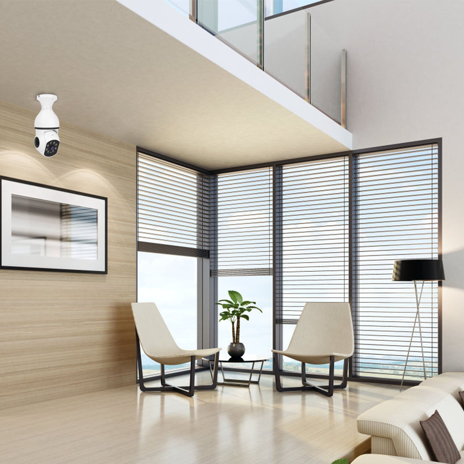 1Pc E27 WiFi Bulb Camera 1080P FHD WiFi IP Pan Tilt Security Surveillance Camera With Two-Way Audio Full Color Night Vision Flood Light Motion Tracking Siren Function APP Control - DropOnline.co