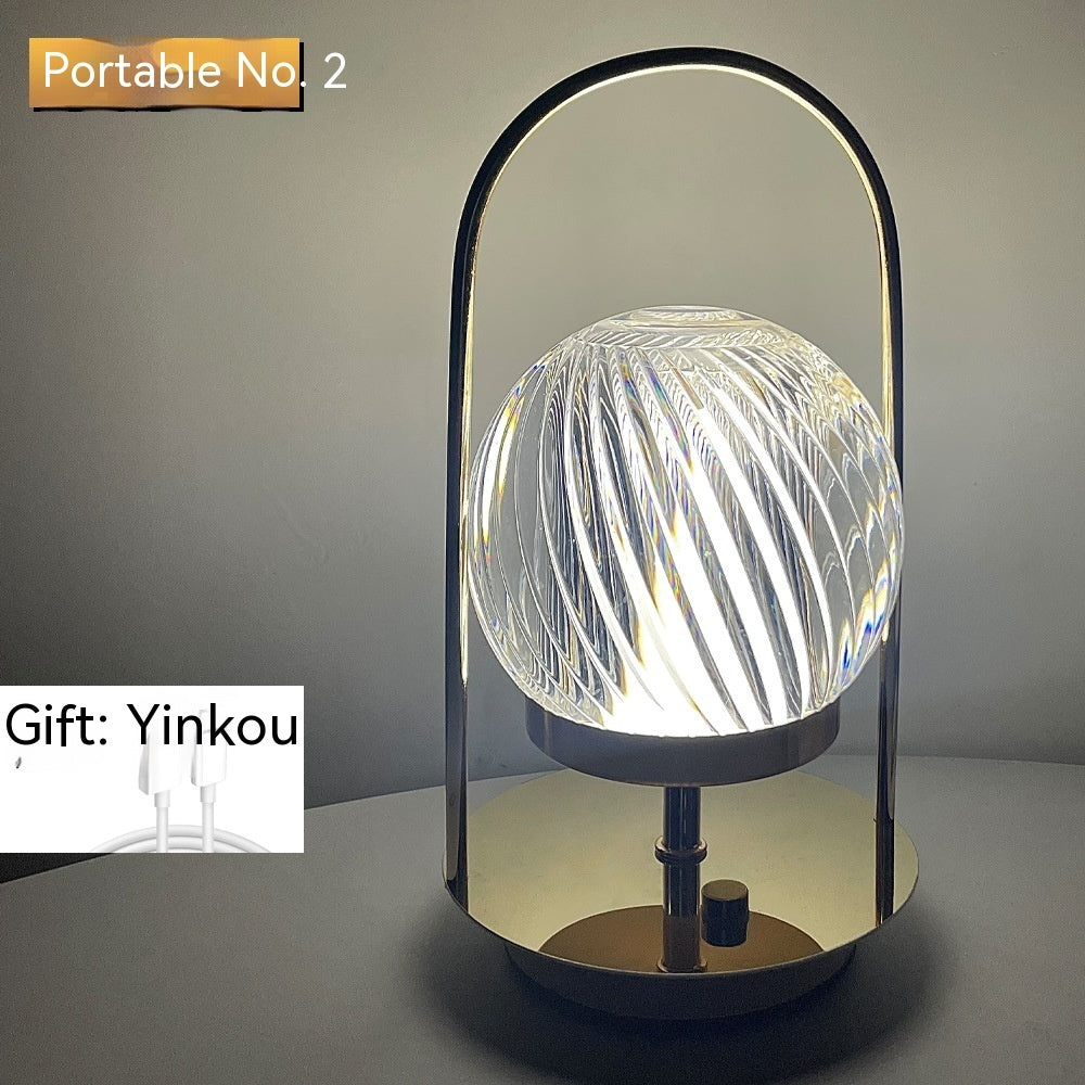 Metal Portable Ambience Light Bedroom Bedside Lamp Home Decor - DropOnline.co