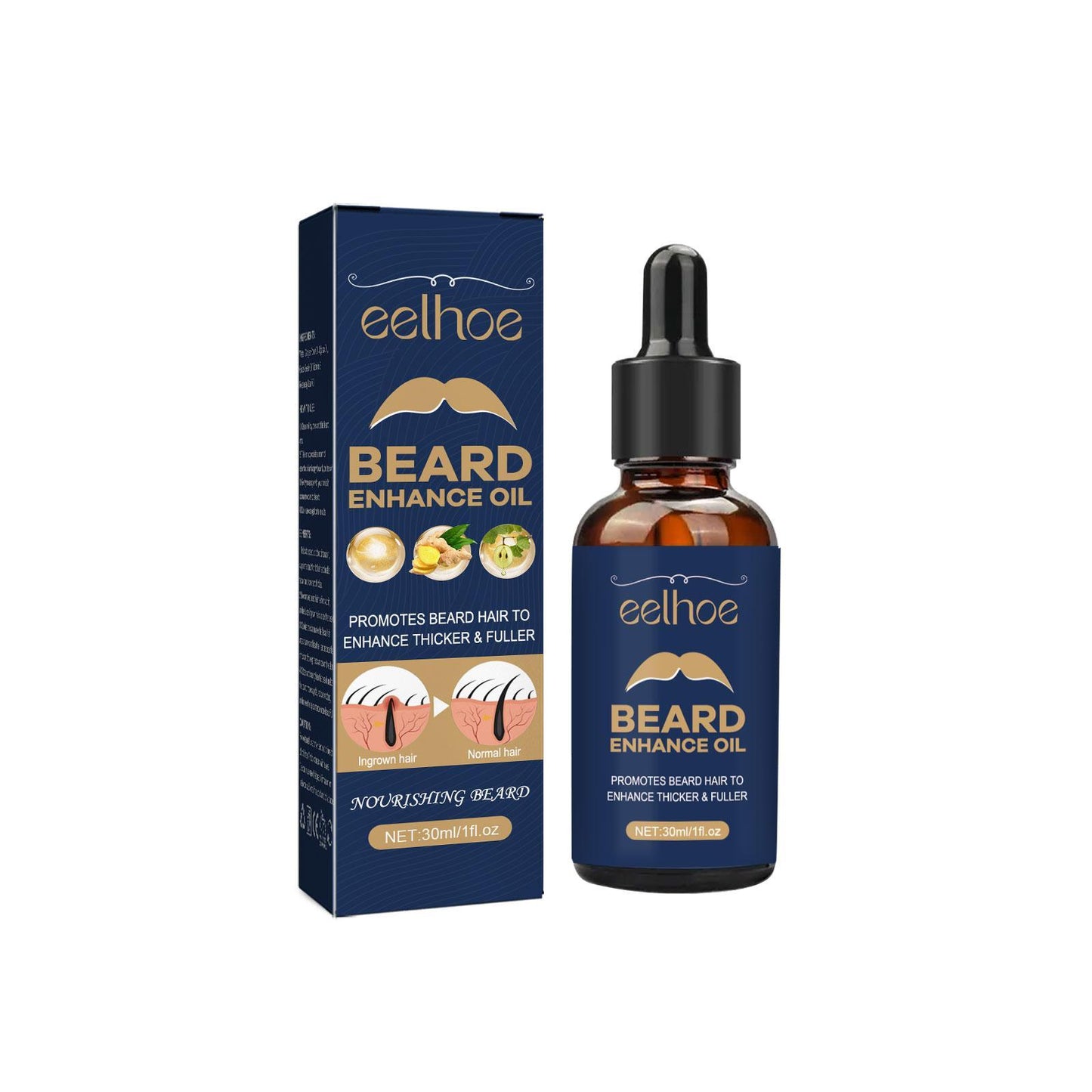 EELHOE Beard Care Oil - Strengthen And Nourish Beard Roots  Moisturizing And Shine-Enhancing Beard Growth Serum For Men Hair Care Hydrating - DropOnline.co