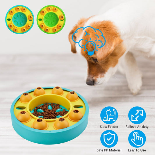 1Pc Dog Puzzle Food Feeder Slow Feeding Bowl Interactive Toy Dog Treat Dispensing Toy For IQ Training Mental Enrichment For Small Medium Large Dog Cat - DropOnline.co