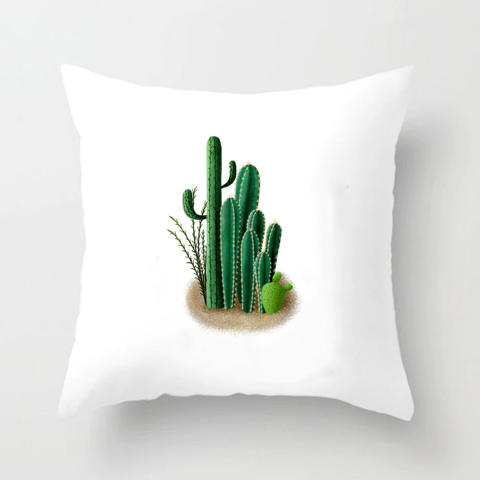 Soft Cactus Print Throw Pillow Cushion Cover - DropOnline.co