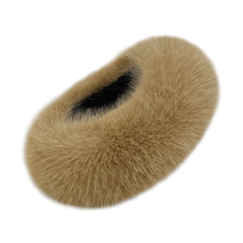 Autumn Winter Fur Hair Ring Hat - Thickened Topless Design - DropOnline.co