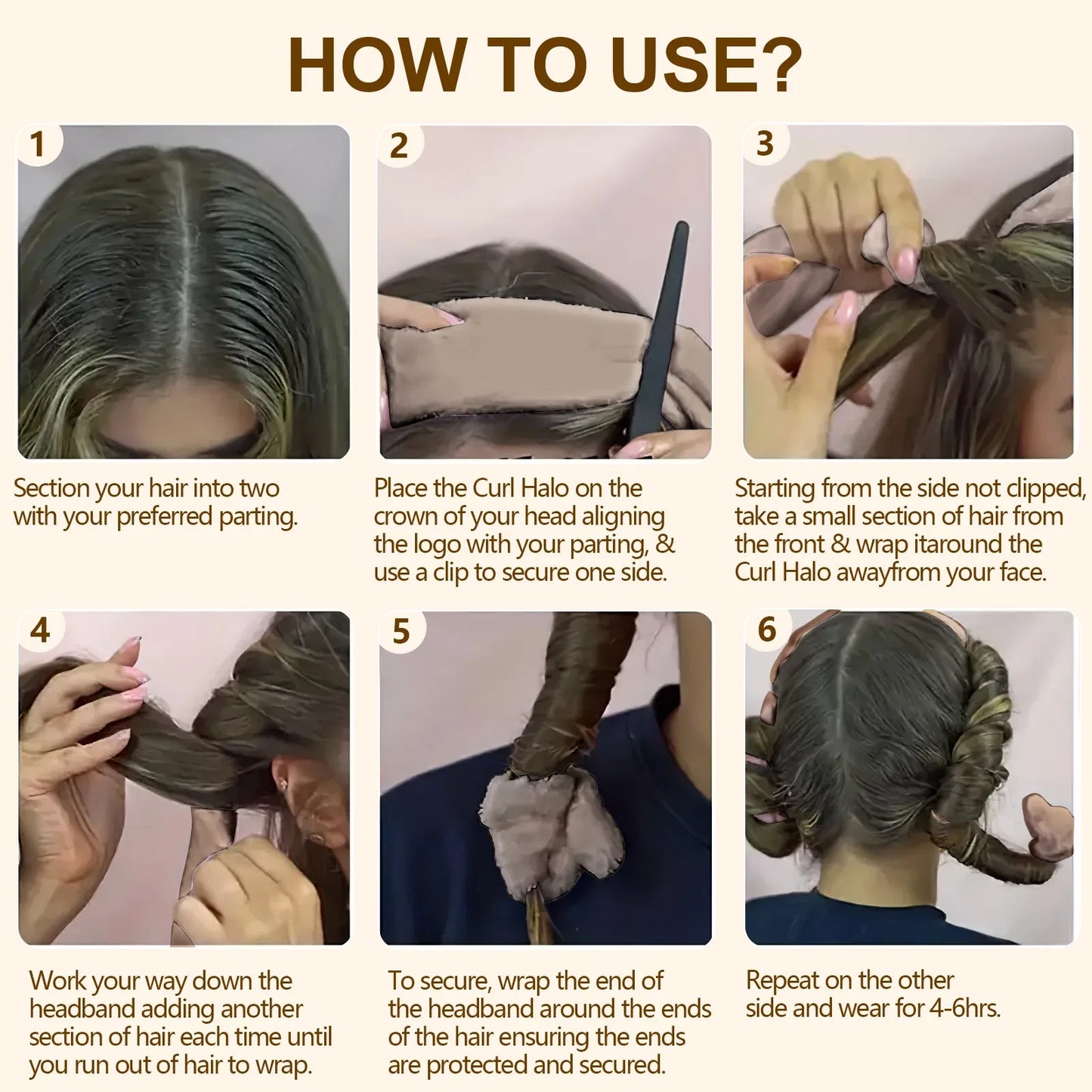 Satin Heatless Hair Curler, Lazy Natural Soft Wave DIY Heatless Curls For Sleep In Overnight, For All Hair Types - Light Brown - DropOnline.co