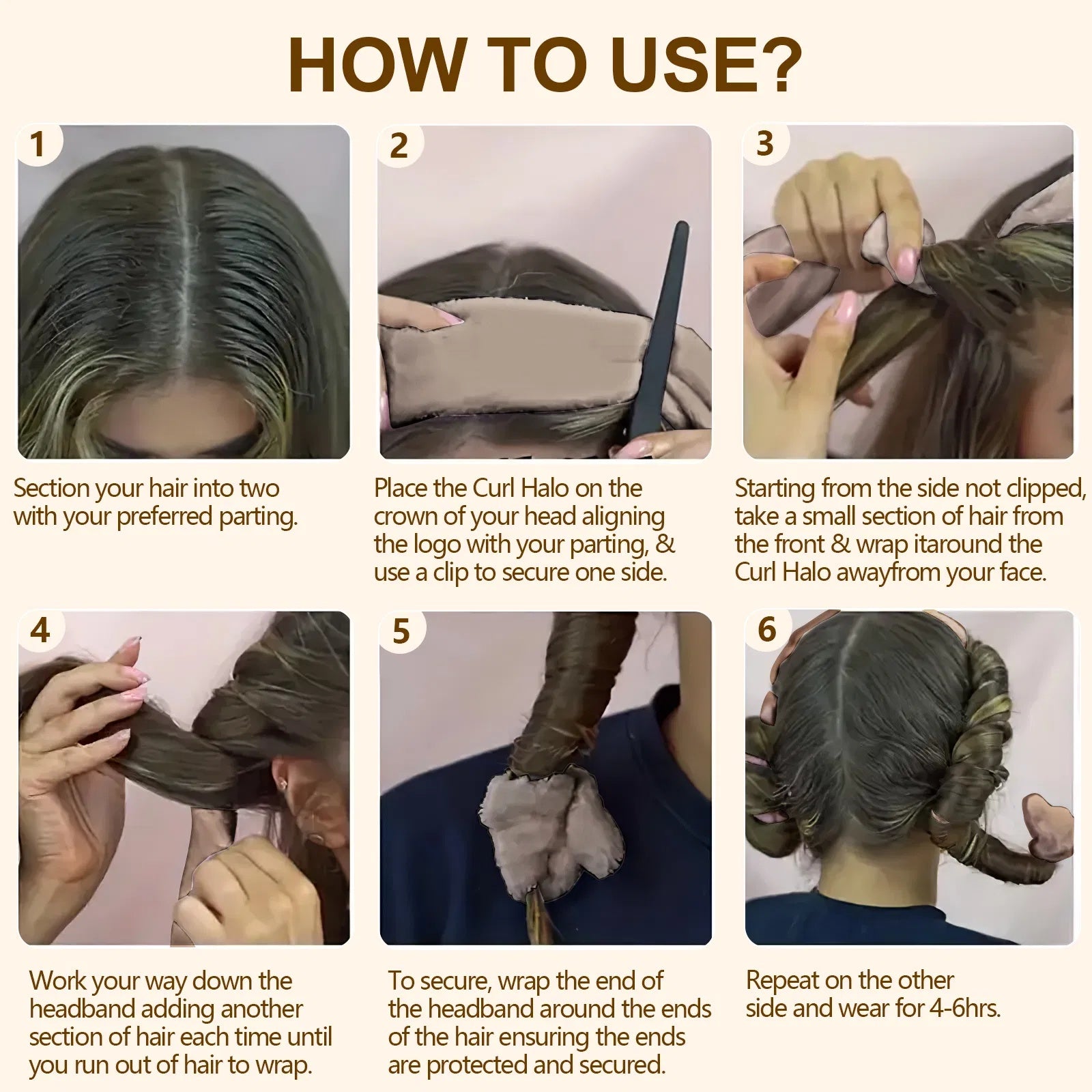 Satin Heatless Hair Curler, Lazy Natural Soft Wave DIY Heatless Curls For Sleep In Overnight, For All Hair Types - Light Brown - DropOnline.co