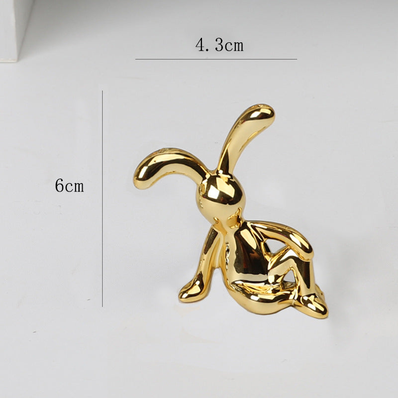Creative Cartoon Sitting Long Eared Rabbit Ornament Home Decor - DropOnline.co