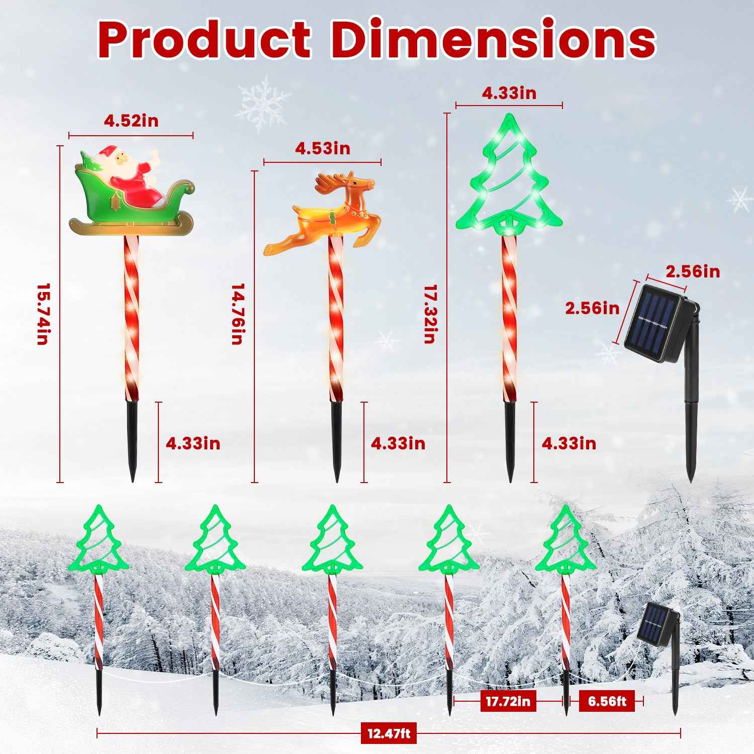 Christmas Outdoor Pathway Lights - 5 Pack LED Stake Lights with 8 Modes IP44 Waterproof - DropOnline.co