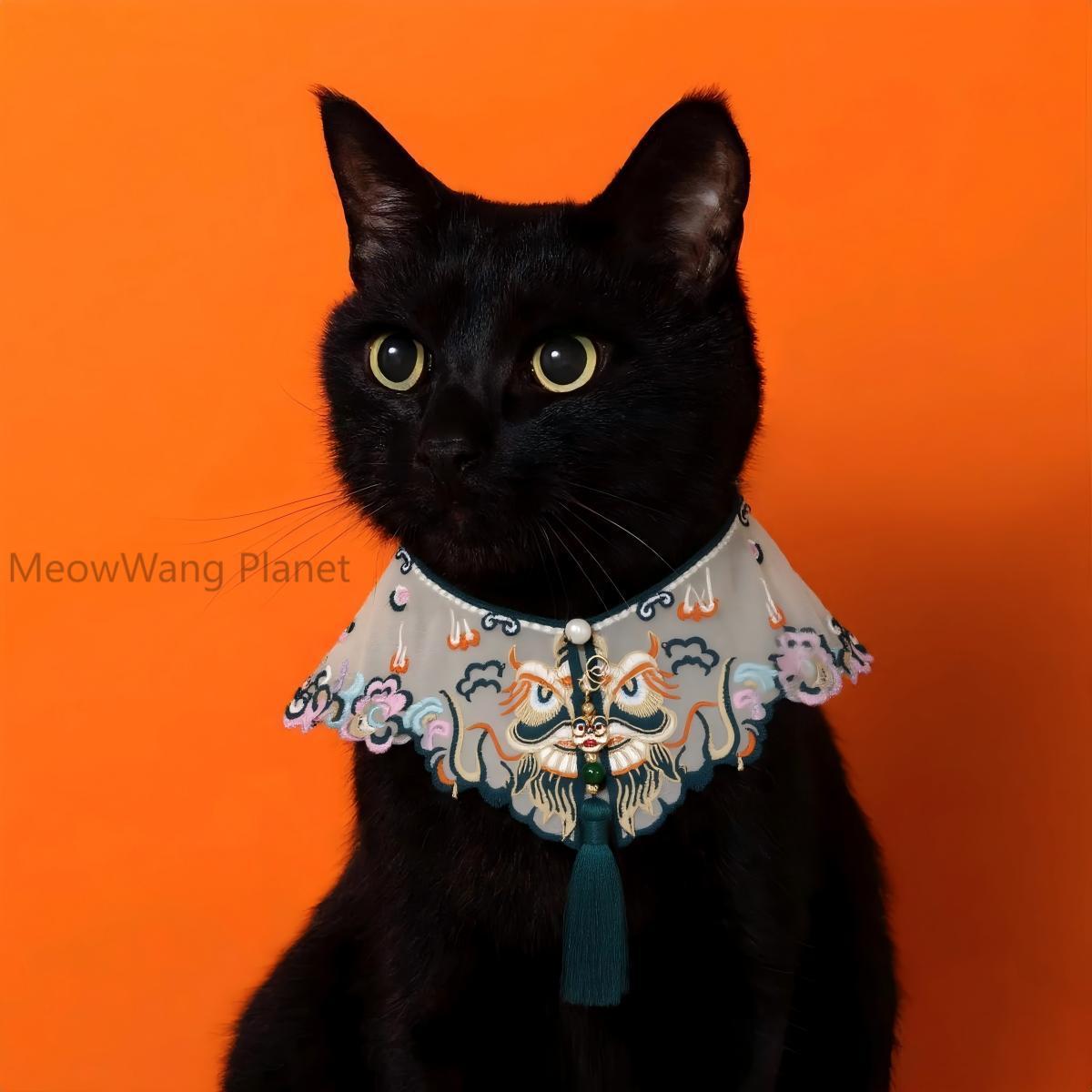 Handmade Chinese Embroidered Pet Shawl Hanfu Style Cloud Shoulder Bib Neck Wrap For Cats Small Dogs Elegant Pet Scarf - DropOnline.co
