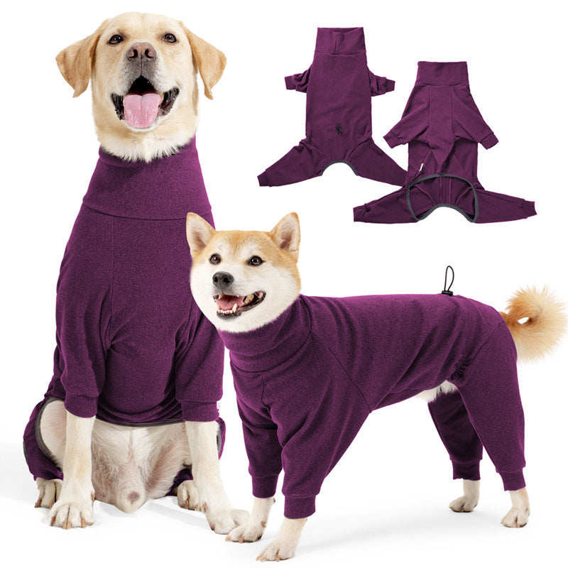 Dog Four-Legged Clothes - High Collar Warm Cold-Proof Polar Fleece Winter Coat - DropOnline.co