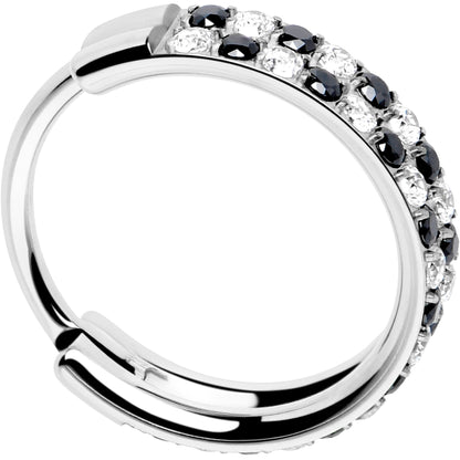 20G CZ Double Row Checkerboard Implant Grade Titanium Nose Hoop