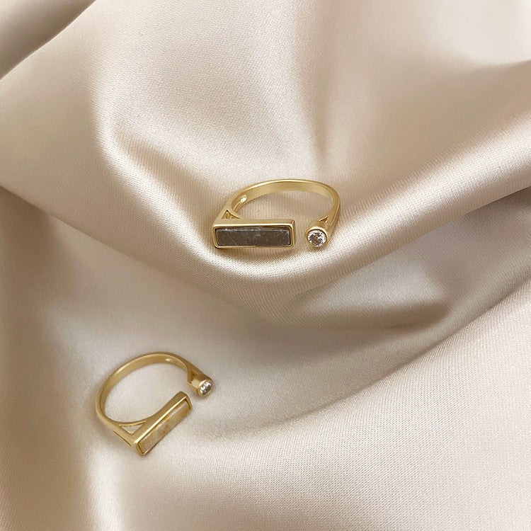 Vintage niche design zircon marble ring - DropOnline.co