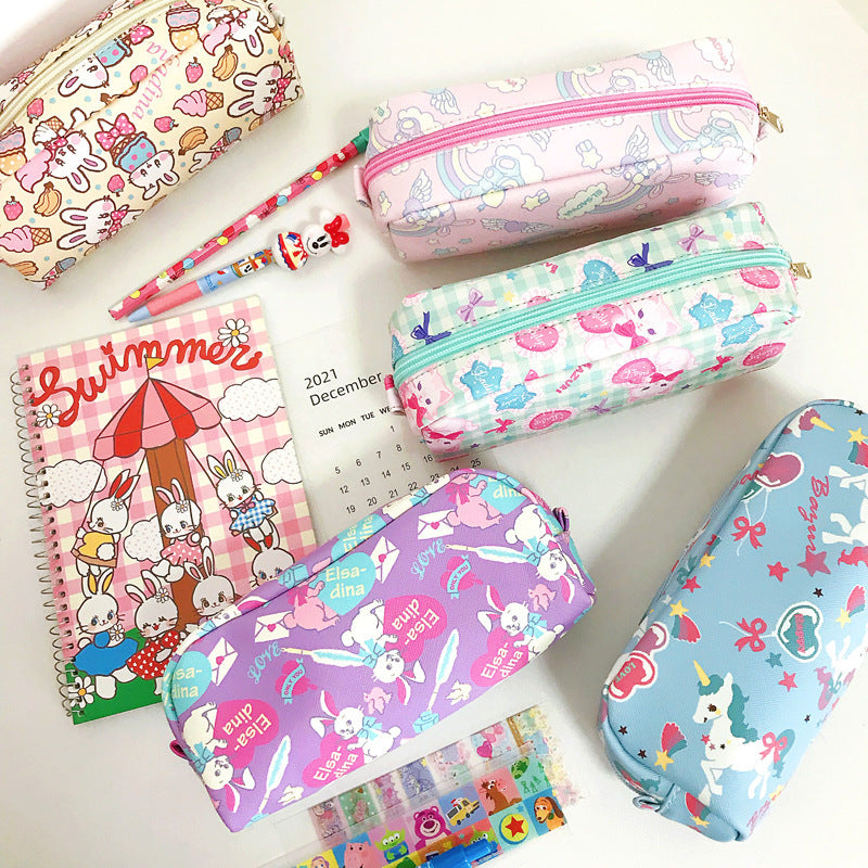 Printed Pencil Case Large Capacity Stationery Box For Elementary, Middle And High School Students - DropOnline.co