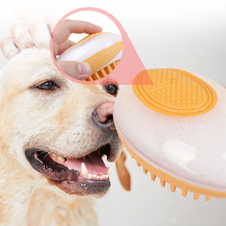 Dog Cat Bath Brush 2-in-1 - Pet SPA Massage Comb with Soft Silicone for Grooming & Shower - DropOnline.co