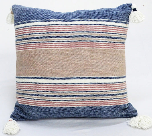 Coussin de canapé 55 x 55 cm avec pompons