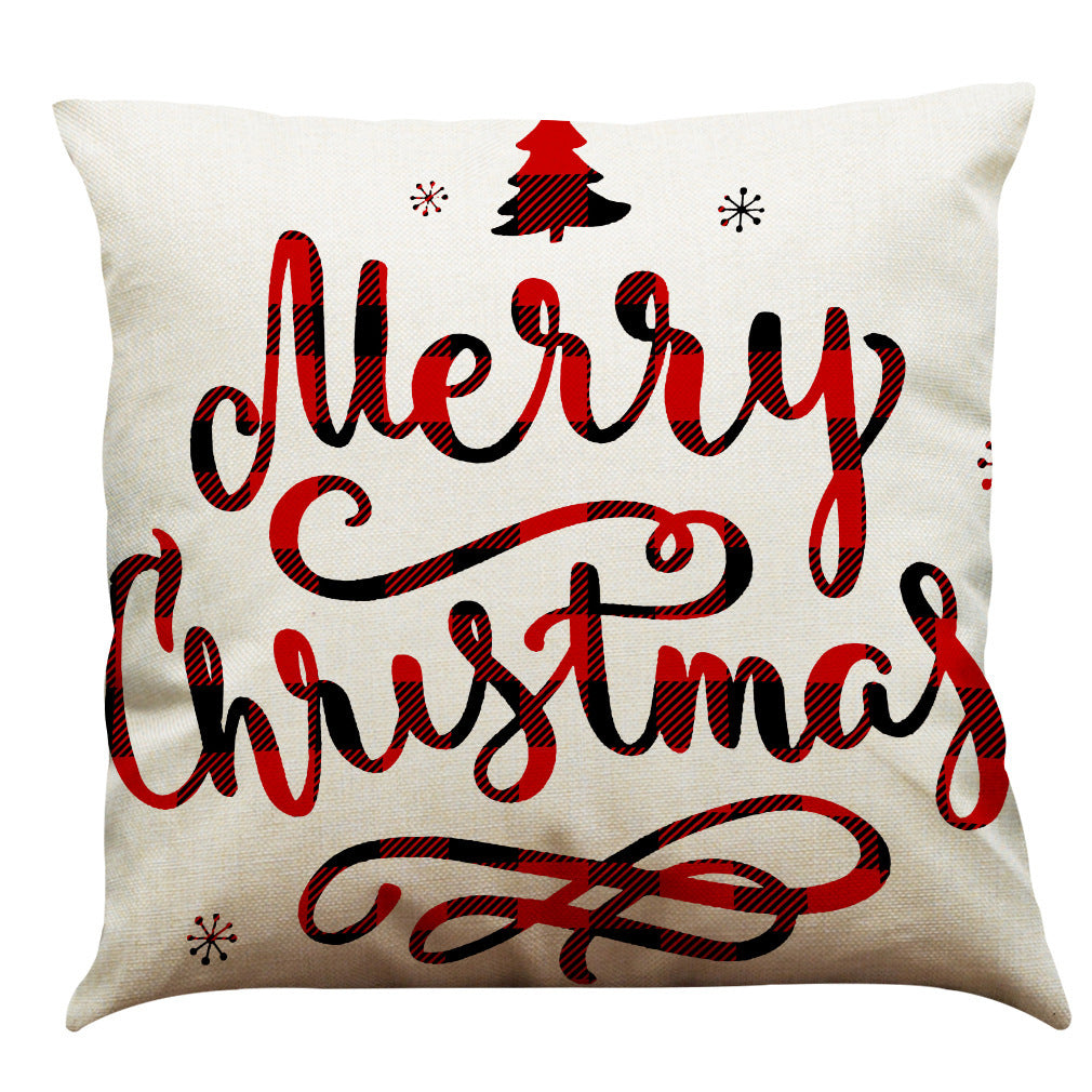 Christmas Cotton Linen Sofa Car Cushion Pillowcase - DropOnline.co