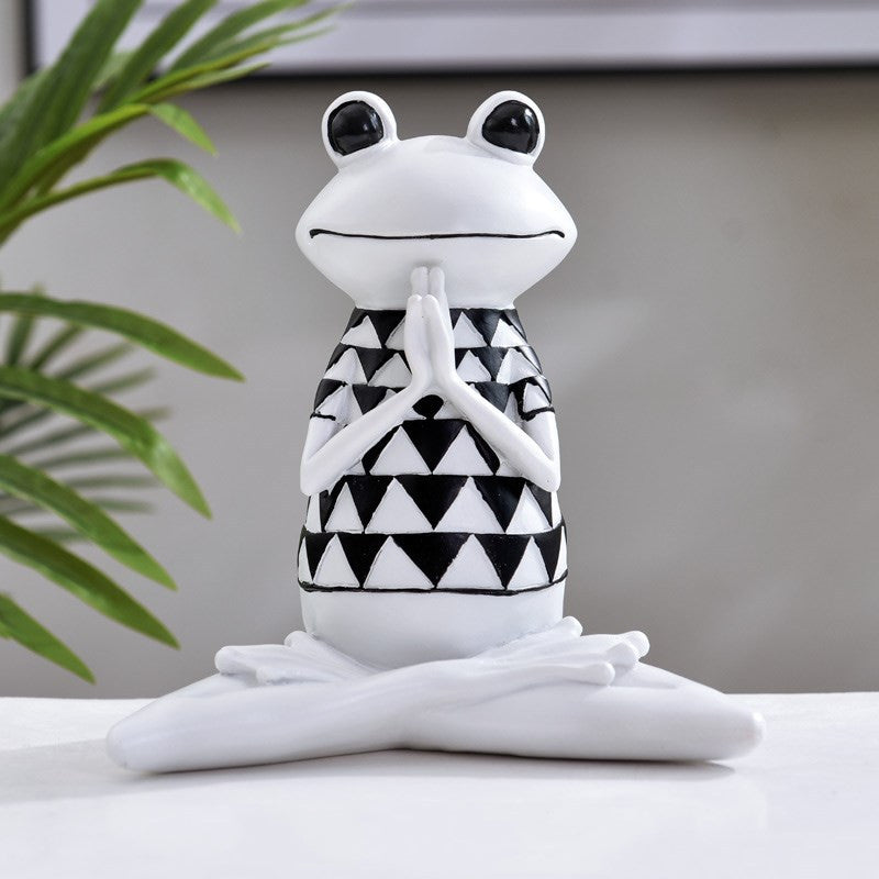 Yoga Frog Figurines Meditation Animal Ornaments Resin Statue Living Room Bedroom Interior Decor Office Home Decoration - DropOnline.co