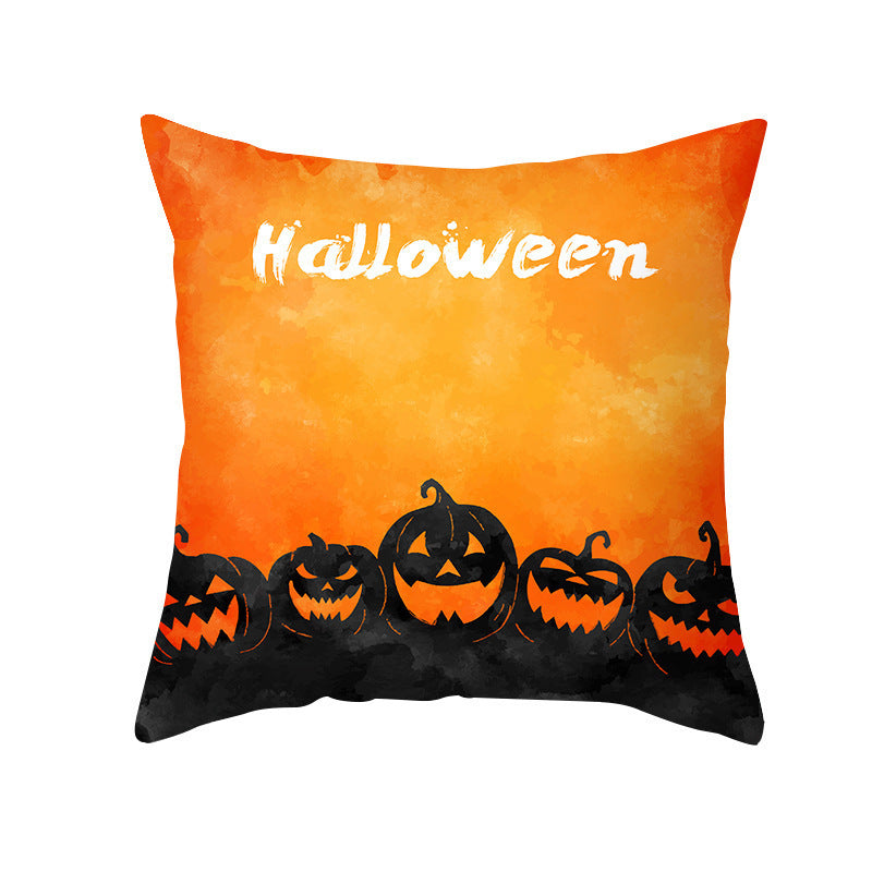 Halloween Pumpkin Letter Fleece Cushion Cover - DropOnline.co