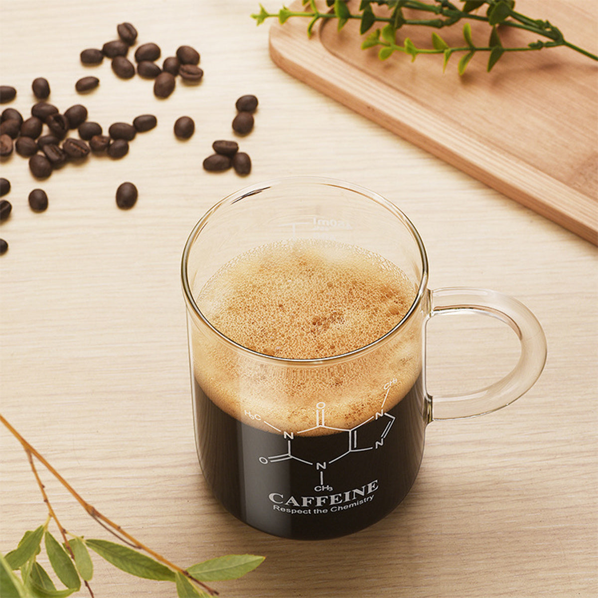 1 PCS Transparent Tape With High Borosilicate Glass Cup, Coffee Cup, Coffee Sharing Cup With Scale Identification - DropOnline.co