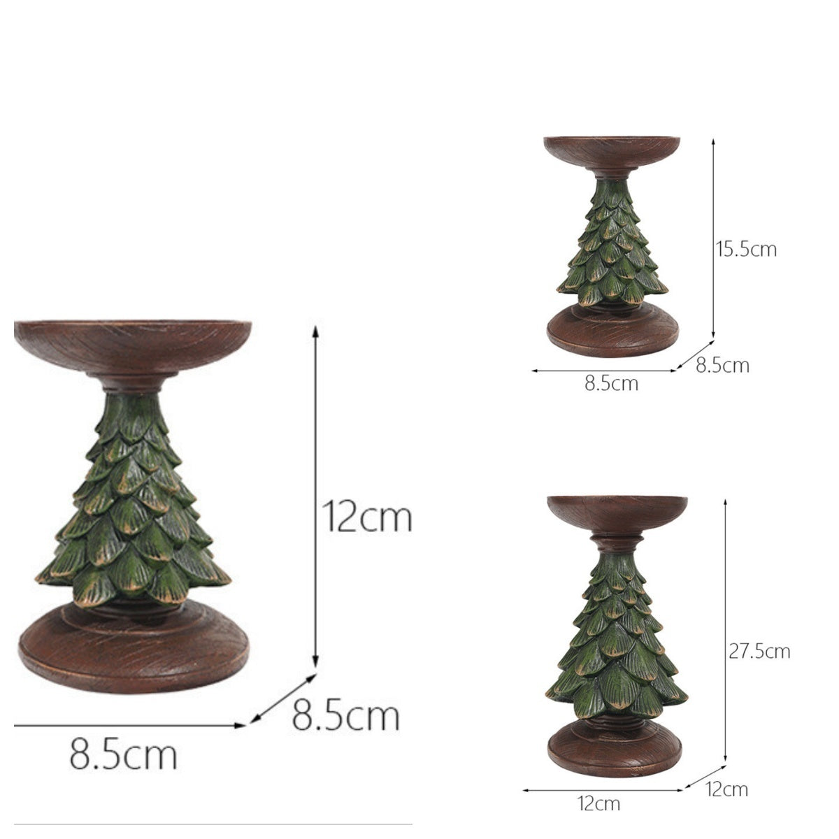 Resin Wooden Christmas Tree Candle Holder Base Figurine Christmas Decorations Candlestick Craft Home Living Room Decor - DropOnline.co