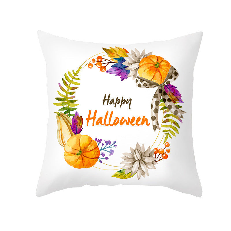 Halloween Pumpkin Letter Fleece Cushion Cover - DropOnline.co