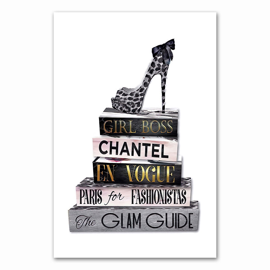 Lipstick Perfume High Heels Fashion Makeup Texture Canvas Painting Home Decor - DropOnline.co