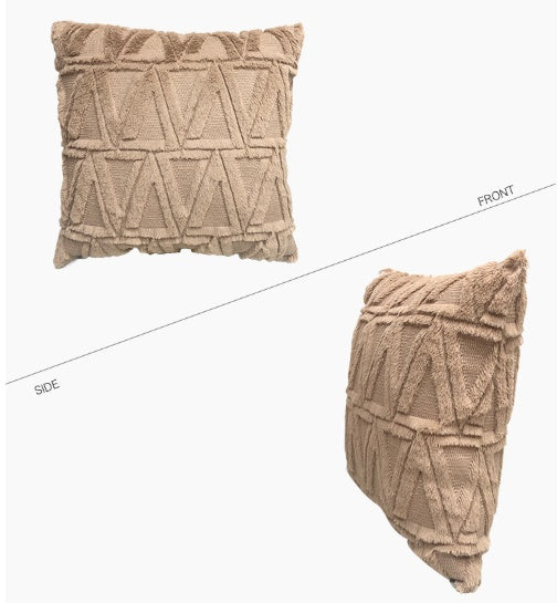 Plush Solid Color Sofa Pillowcase Living Room Cushion - DropOnline.co