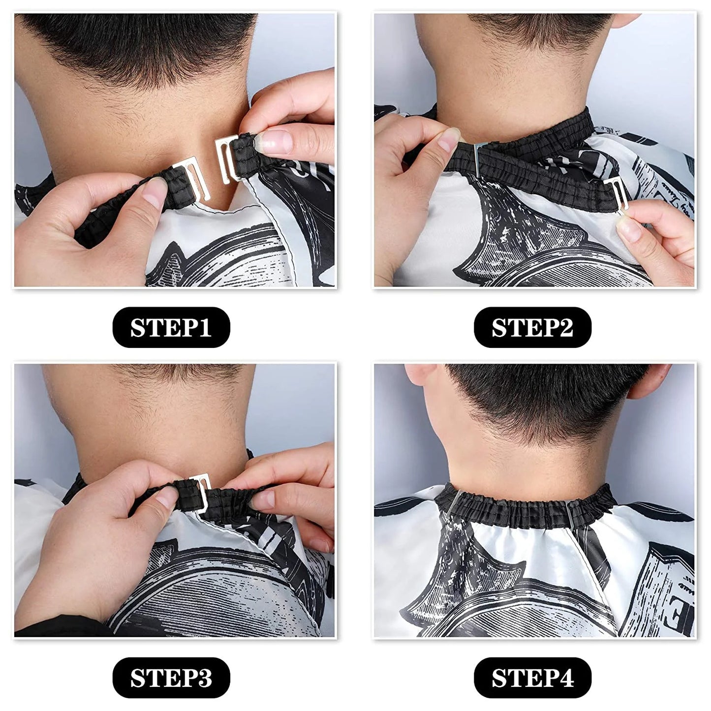 Professional Hair Cutting Cape With Neck Duster Brush, Salon Barber Cape, Hair Cutting Accessories -White Floral Print-Ban On Selling On Amazon - DropOnline.co