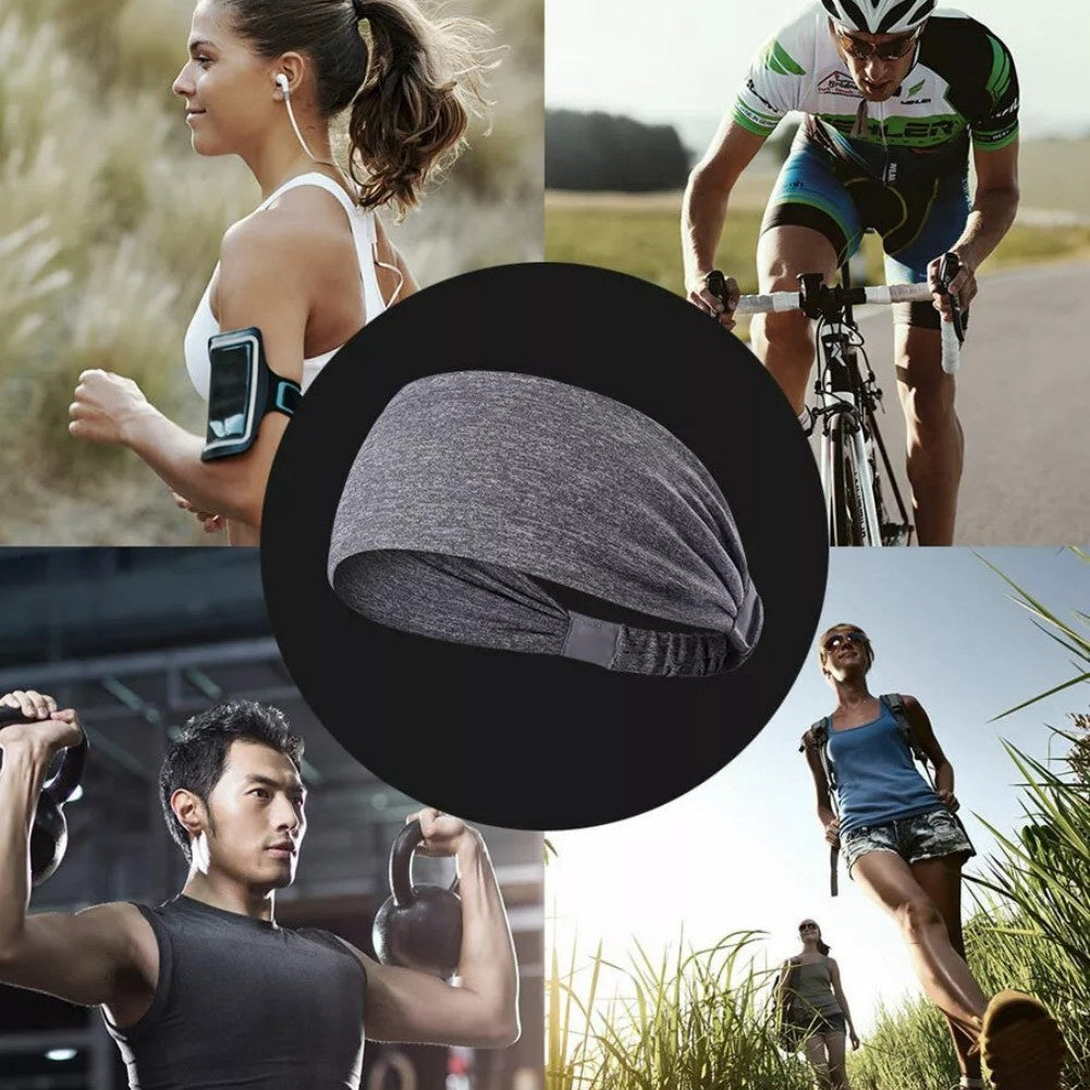 Sports Headbands For Men & Women -5 Pack,  Wicking Sweatbands, Elastic Non Slip Sweat Bands, Athletic Workout Fashion Wide Hair Bands For Running, Cycling, Basketball, Yoga - DropOnline.co