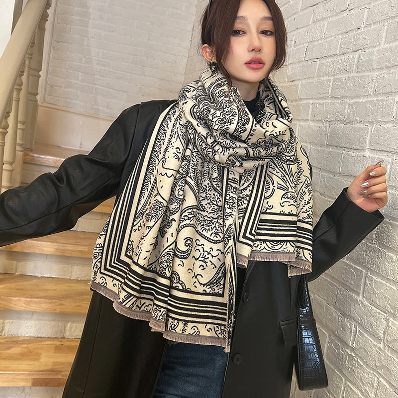 Women's Versatile Fashion Scarf - Thickened Warm Cashmere Winter Wrap - DropOnline.co
