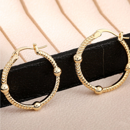 European And American Style Retro Atmospheric Geometric Round Big Ear Ring - DropOnline.co