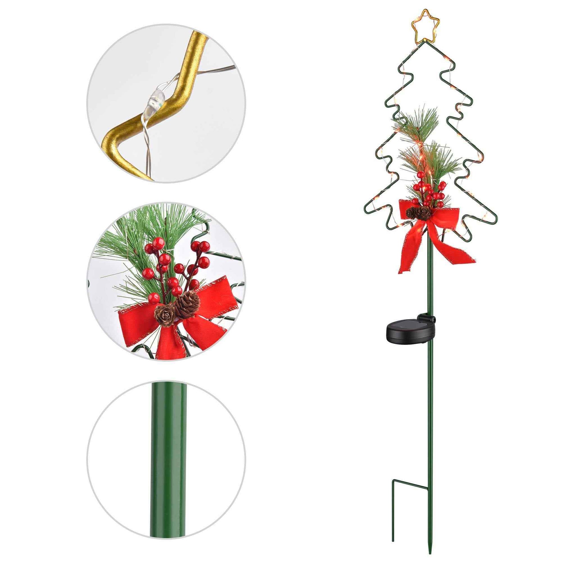 Christmas Tree Solar Stake Light - LED Outdoor Garden Pathway Decoration - DropOnline.co