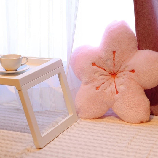 Ins Cherry Petals Pillow Girl Bedroom Living Room Decor Bay Window Floor Seat Cushion Plush Tatami Cherry Blossom Cushion - DropOnline.co