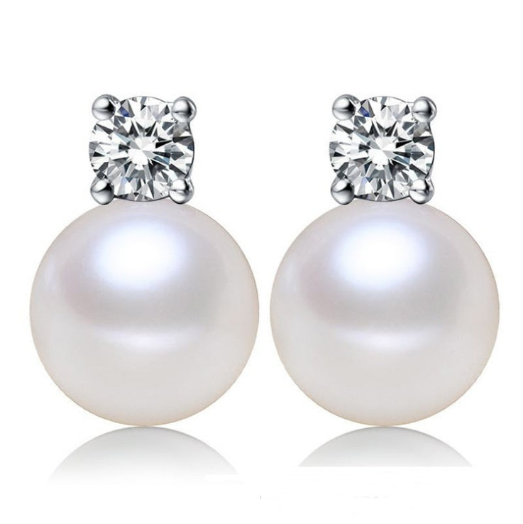 Round Pearl Stud Earrings - Classic Elegant Pearl Studs - DropOnline.co