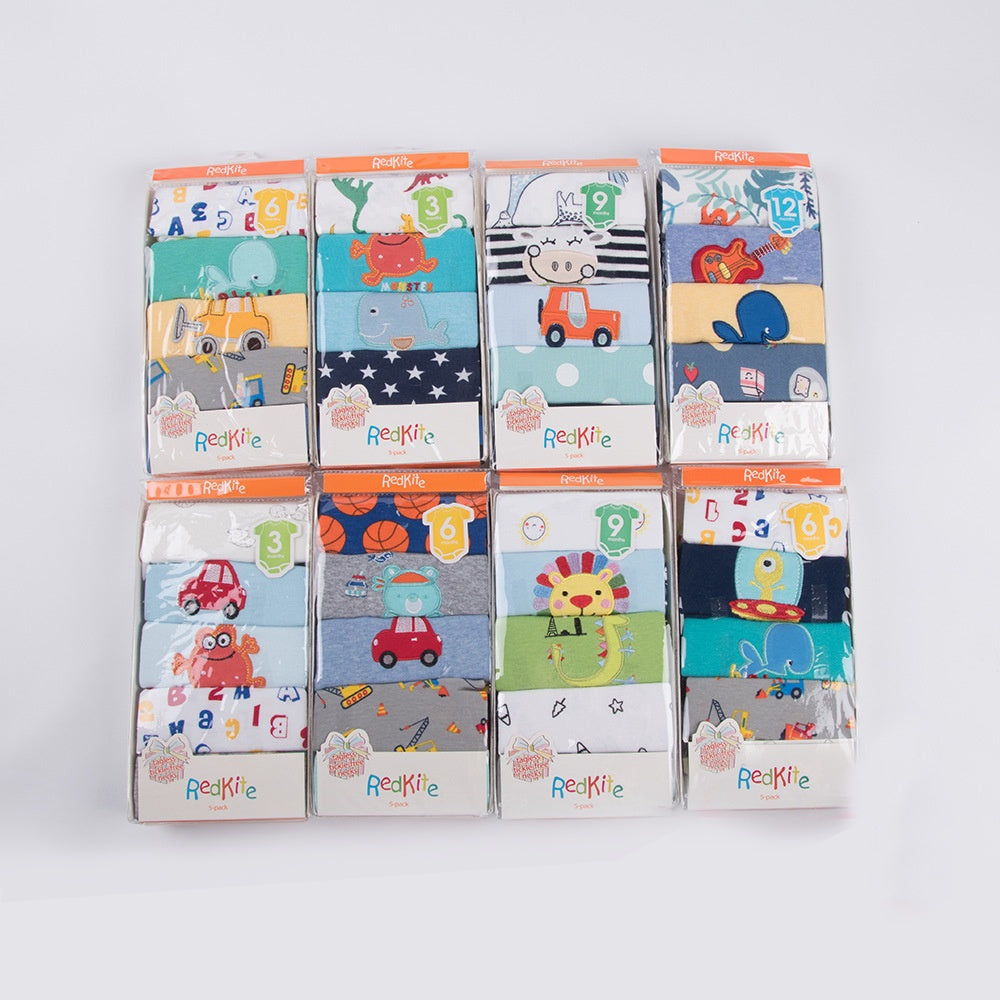 Baby Triangle Bibs 5-Pack - Soft Cotton Bandana Drool Bibs for Infants & Toddlers - DropOnline.co