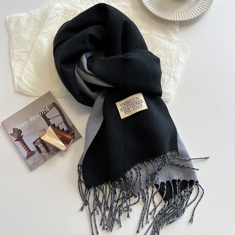 Double-Sided Artificial Cashmere Scarf - Women's Winter Warm Couple Scarf - DropOnline.co