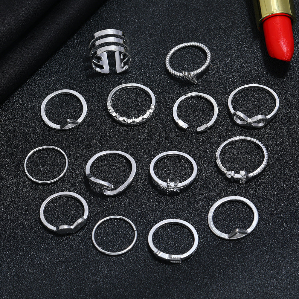 Silver Combination Ring Set - DropOnline.co