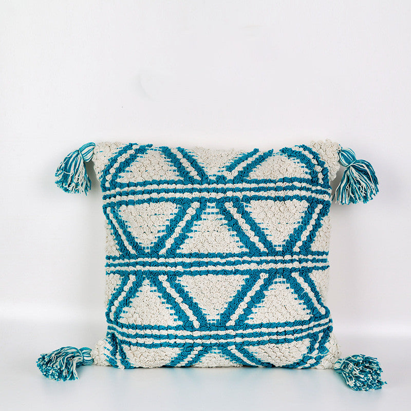 Bohemian Style Living Room Bedroom Cotton Tassel Cushion Pillowcase - DropOnline.co