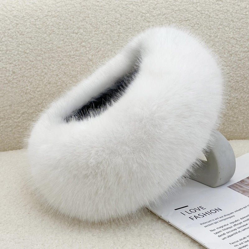 Autumn Winter Fur Hair Ring Hat - Thickened Topless Design - DropOnline.co