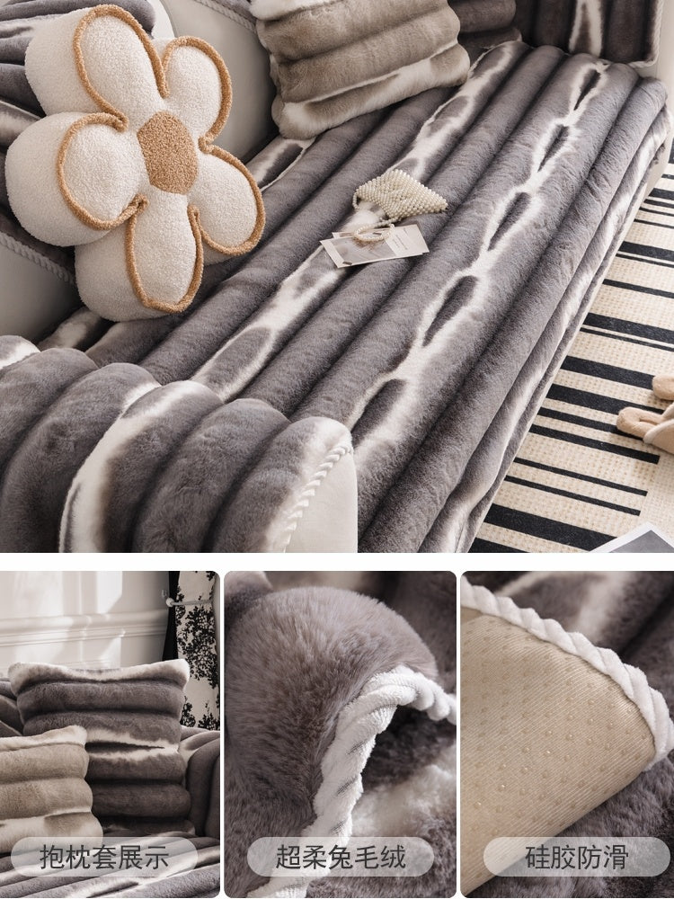 Rabbit Plush Sofa Cushion Non-slip Thickened Cushion - DropOnline.co