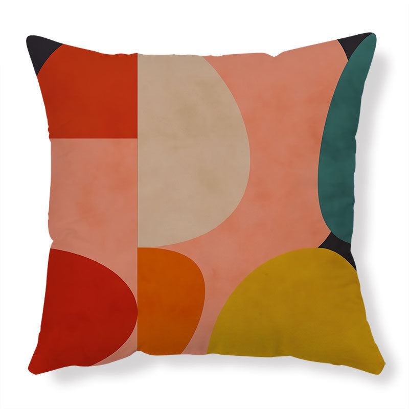 Simple Geometric Abstract Pattern Sofa Backrest Cushion Cover - DropOnline.co