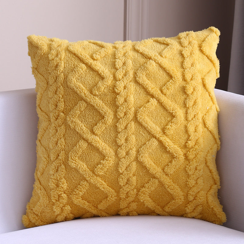 New Style Household Nordic Plain Cushion Cover Plush Warp Knitting - DropOnline.co